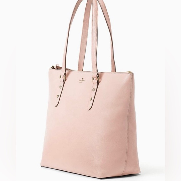 Kate Spade Larchmont Avenue Penny Pink Pebble Leather Tote Bag Purse NWT ♠️ - Picture 3 of 12